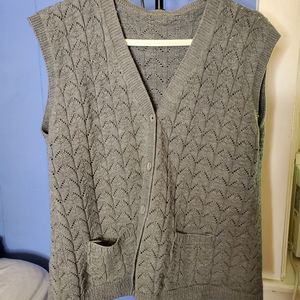 Gray sweater vest